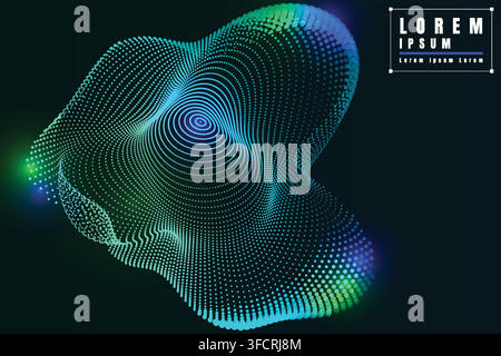 Coral Layered Particle Wave Background Design Stock Vector