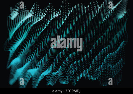Magenta Pink Flowing Particle Form Background Stock Vector