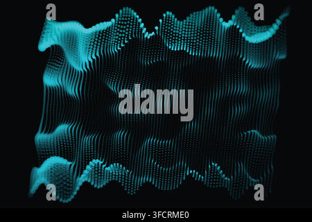 Blue Pink Layered Particle Wave Background Stock Vector