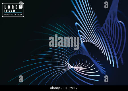 Blue Green Spiral Light Lines Background Stock Vector