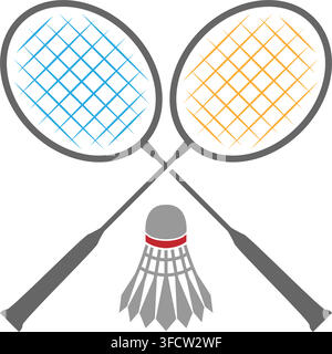 Modern shuttlecock logo vector for badminton sports and tournament branding Stock Vector