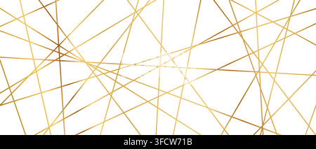 Modern abstract pattern with straight golden lines creating seamless geometric background texture vector illustration. Stock Vector