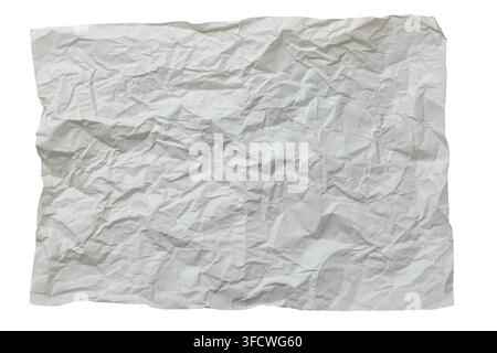 Crumpled white paper texture providing a blank background for creative use Stock Photo