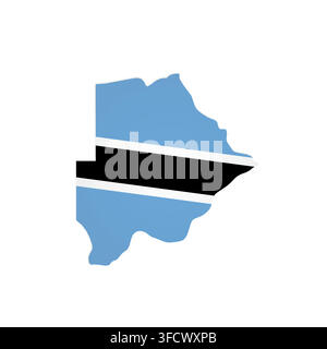 Botswana - country map silhouette filled with national flag. Simple flat vector illustration. Stock Vector