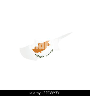 Cyprus - country map silhouette filled with national flag. Simple flat vector illustration. Stock Vector