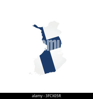Finland - country map silhouette filled with national flag. Simple flat vector illustration. Stock Vector
