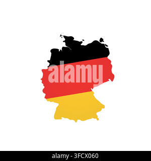 Germany - country map silhouette filled with national flag. Simple flat vector illustration. Stock Vector