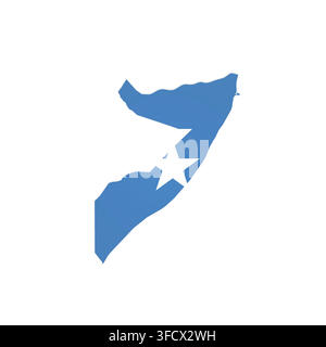 Somalia - country map silhouette filled with national flag. Simple flat vector illustration. Stock Vector