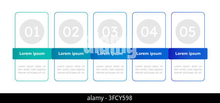 Symmetrical visual presentation empty infographic template Stock Vector