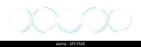 Five white circular shape layers empty infographic template Stock Vector