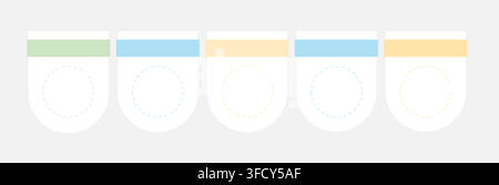 Five white hanging tabs empty infographic template Stock Vector
