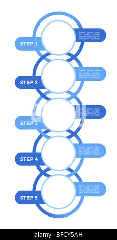 Vertical timeline empty infographic template Stock Vector