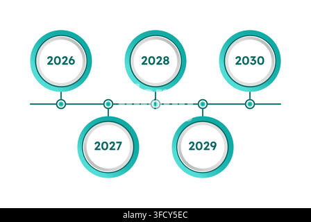 Horizontal timeline infographic 5 steps Stock Vector