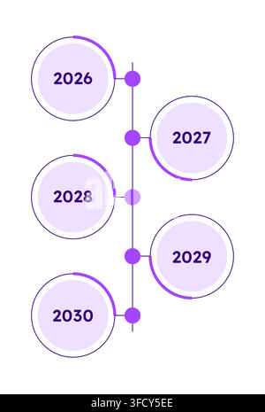 Alternating circular layout structure infographic 5 steps Stock Vector