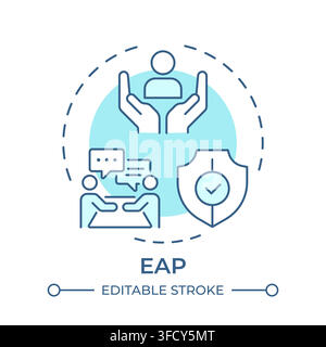 EAP monochrome blue concept icon Stock Vector