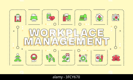 Workplace management concept banner Stock Vector