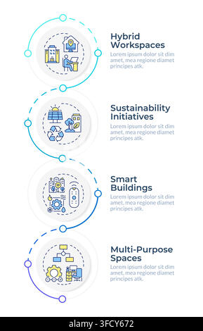 Trends in space management infographic vertical sequence Stock Vector