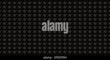 Black Hexagon Grid Background with Metallic Grey Lines Stock Vector