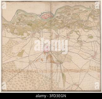 The Rhinogs Map A 1730 manuscript map of the Rhine River, showing the area between ...