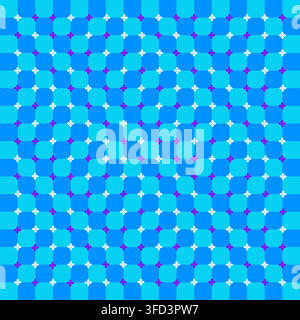 Aligned squares that appear to move in waves. Optical illusion. Editable EPS vector Stock Vector