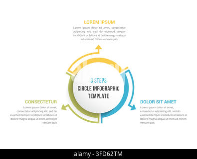 Circle diagram template with three elements, infographic template for web, business, presentations, vector eps10 illustration Stock Vector