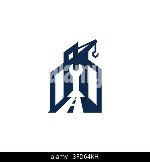 Modern Professional Building Crane Arrow Workshop Construction Vector Logo Stock Vector