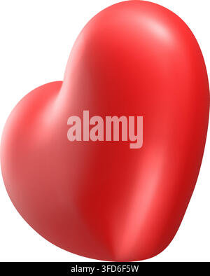 3d red hearts realistic vector icon Stock Vector