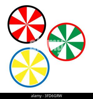 Circle pie chart vector set features colorful segmented dial. It represents creative abstract layout. eps 10 Stock Vector