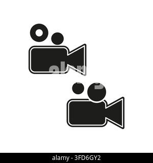 Video camera movie vector set features simple film sign. It represents creative cinema equipment. eps 10 Stock Vector