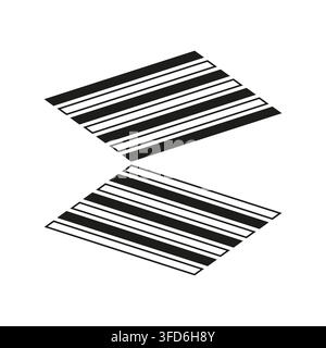 Barcode square box vector shape features geometric stripe pattern. It represents creative scan sign. eps 10 Stock Vector