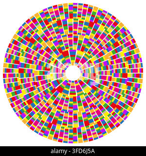 Complex pie chart concentric vector shape features colorful data geometry. It represents creative statistics graph. eps 10 Stock Vector