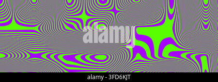 Purple psychedelic trippy with green y2k texture and pattern blue groovy. Background abstract retro with square swirl seamless and organic checker tec Stock Vector