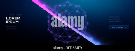 Ai tech particle and background data digital with space abstract globe. Line future vector and cyber network world with light universe concept. Futuri Stock Vector