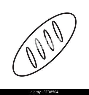 Bread loaf baguette bakery food black vector line icon Stock Vector
