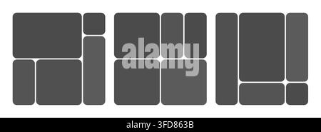 Post social media for template ig story and grid collage layout. Design abstract puzzle for vector background frame and banner mockup set. Highlight p Stock Vector