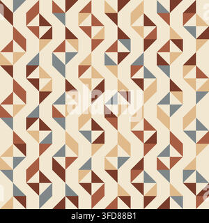 Bright bold vibrant abstract geometric quilt seamless vector pattern, color block technology, geometric colorful patchwork background. Stock Vector