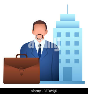 Executive Job Icon, Corporate Executive, Senior Management, Leadership Position, Office Executive Illustration Stock Vector