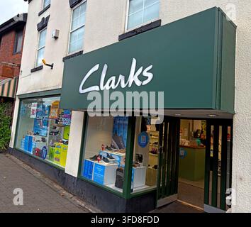 Clarks shoe shop on London Road in Stockton Heath, Warrington. Stock Photo