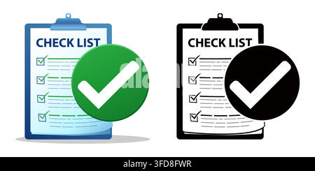Checklist with approved checkmark for compliance and quality assurance concept Stock Vector