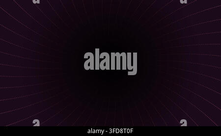Abstract dark background with radial dotted lines pattern Stock Vector