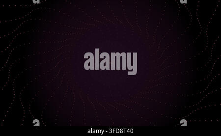 Abstract background with swirling dotted lines forming a spiral vortex pattern in dark purple tones Stock Vector