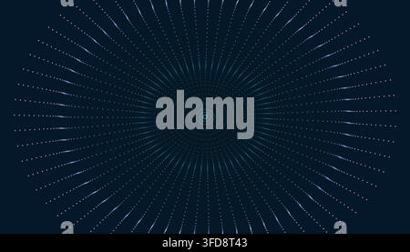 Abstract digital background with radial light particles and lines Stock Vector