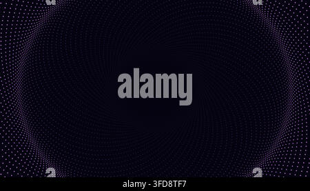 Abstract background with swirling purple dots forming a vortex pattern Stock Vector