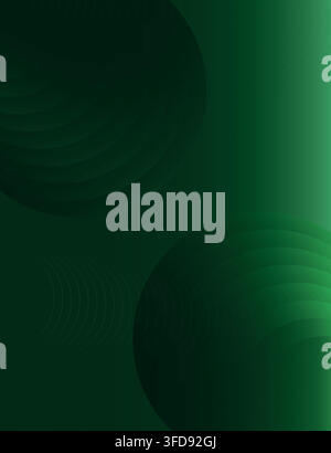 Modern abstract background featuring dark green circular shapes with subtle line patterns and elegant gradient transitions. Stock Vector