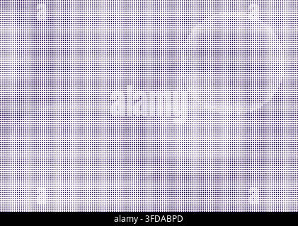 Abstract purple and white dotted grid pattern with halftone optical illusion effect Stock Vector