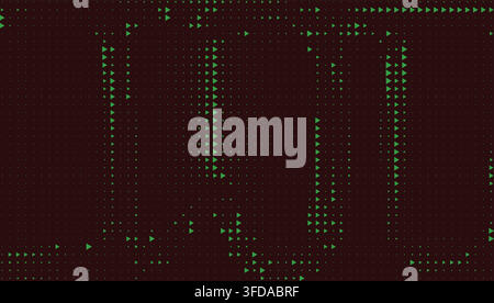 Dark cybernetic background with glowing green matrix code pattern background technology Stock Vector