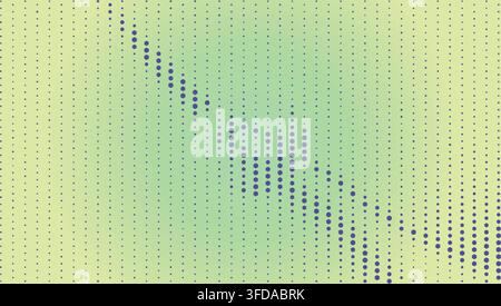 Abstract digital halftone background with green and yellow gradient dots pattern Stock Vector