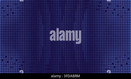 Deep blue abstract halftone dots grid pattern background texture with background Stock Vector