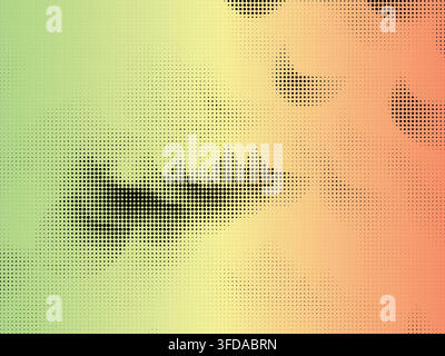 Abstract background with colorful gradient and dark halftone dot pattern for modern graphic design Stock Vector