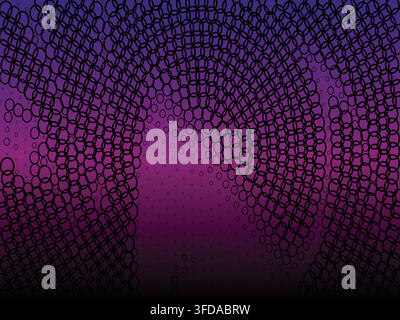 Abstract purple and black pattern with concentric circles creating a wave effect Stock Vector